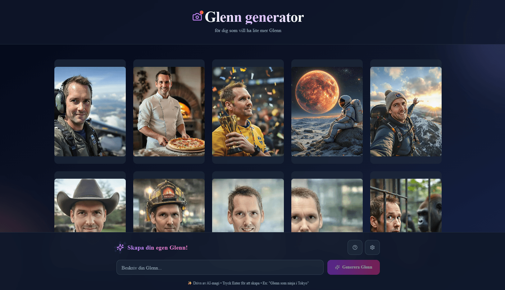 Screenshot of Glenn Generator